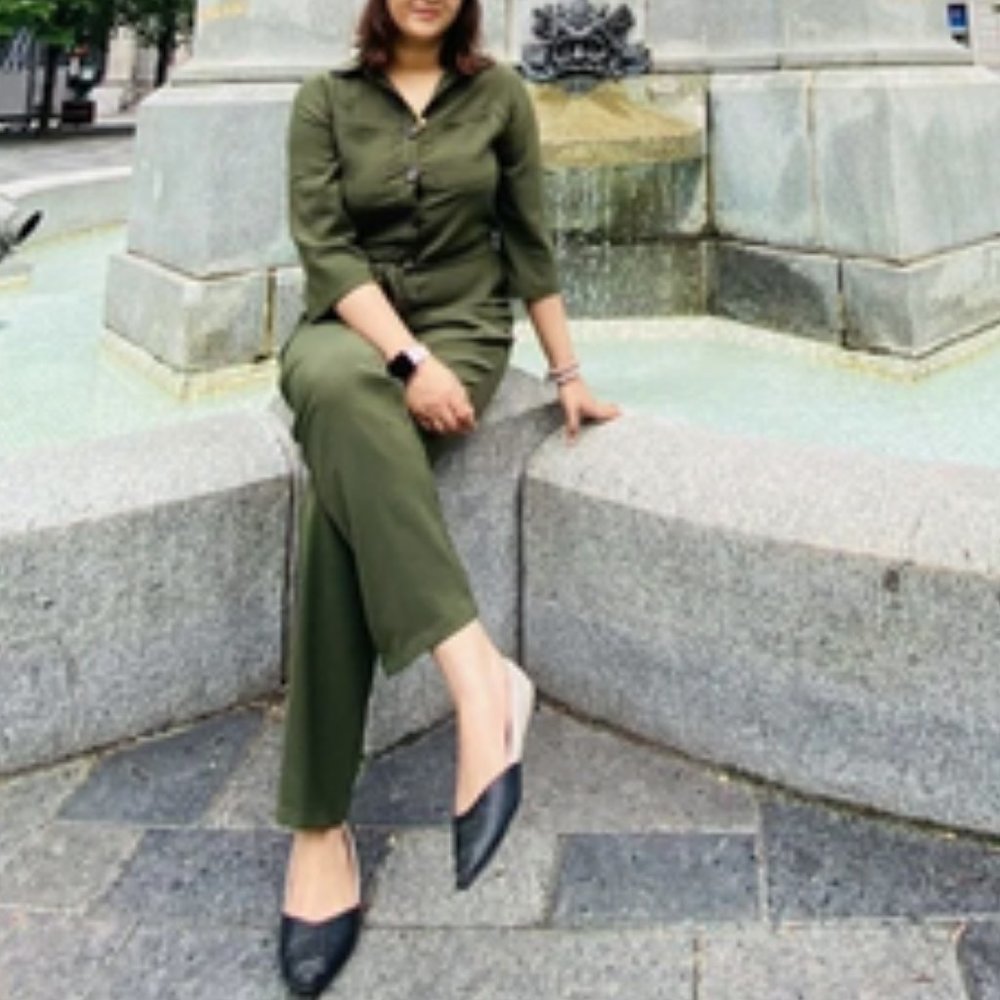 Virginia belted Jumpsuit - Olive - Picture 2 of 8